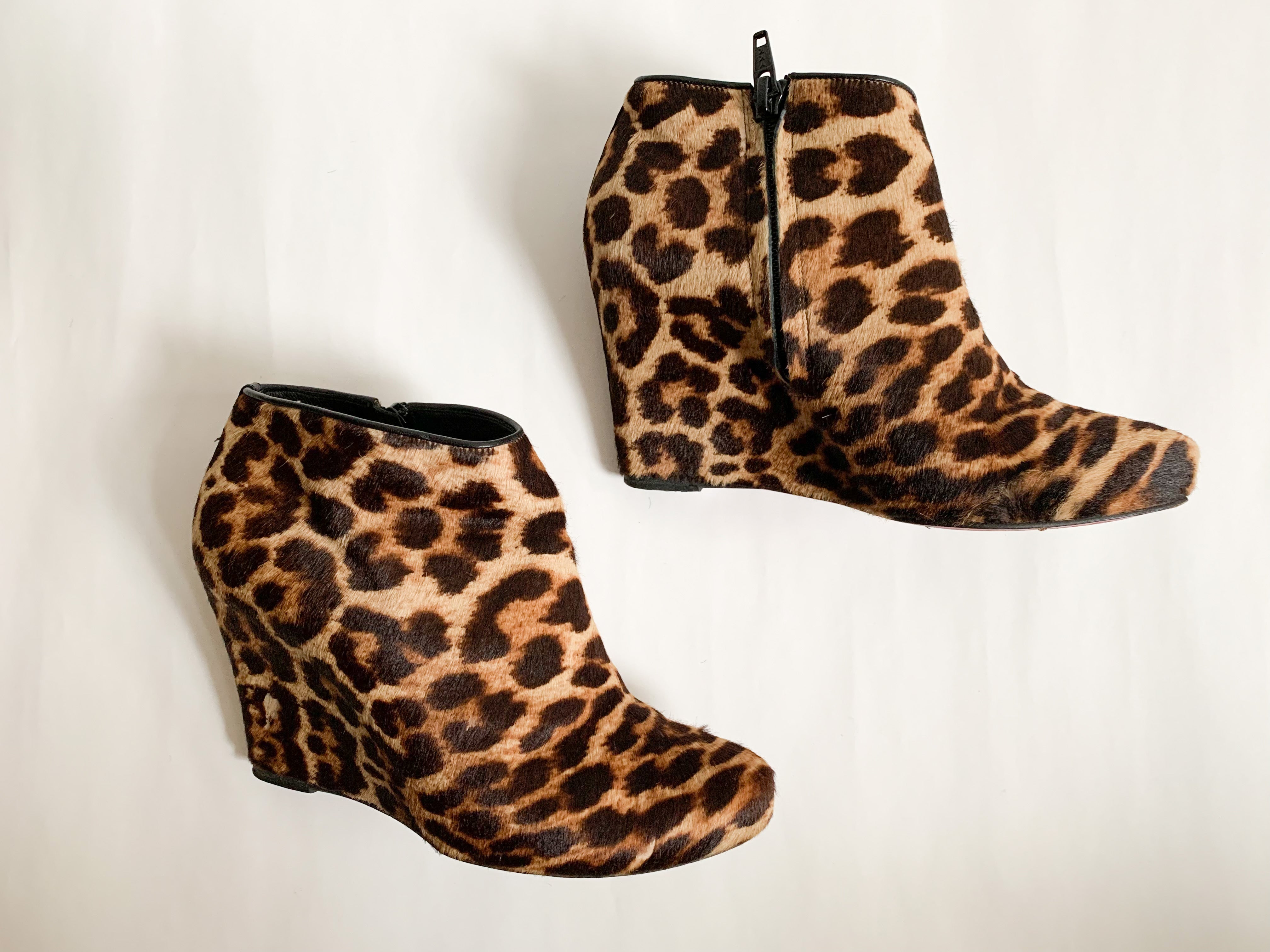 【 Christian Louboutin 】 Leopard Boots