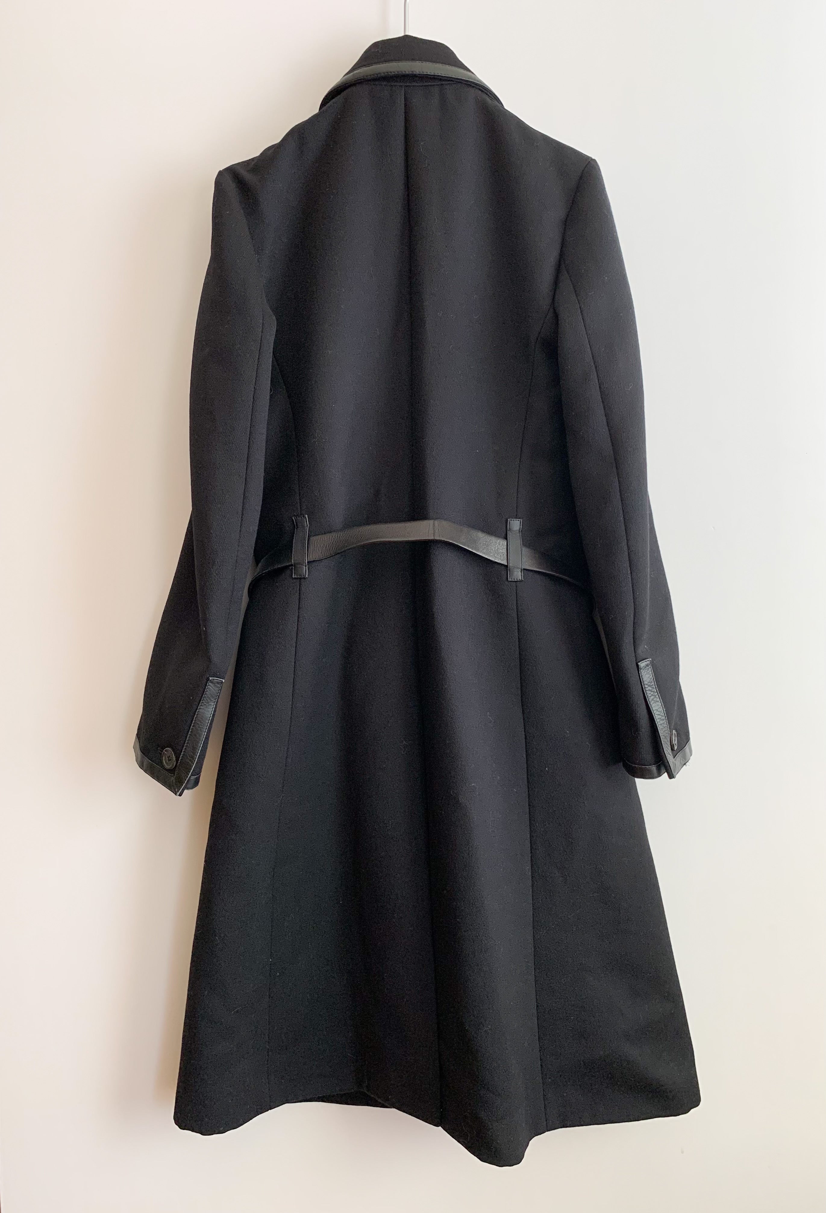 【 PRADA 】 Wool×Leather Long Coat