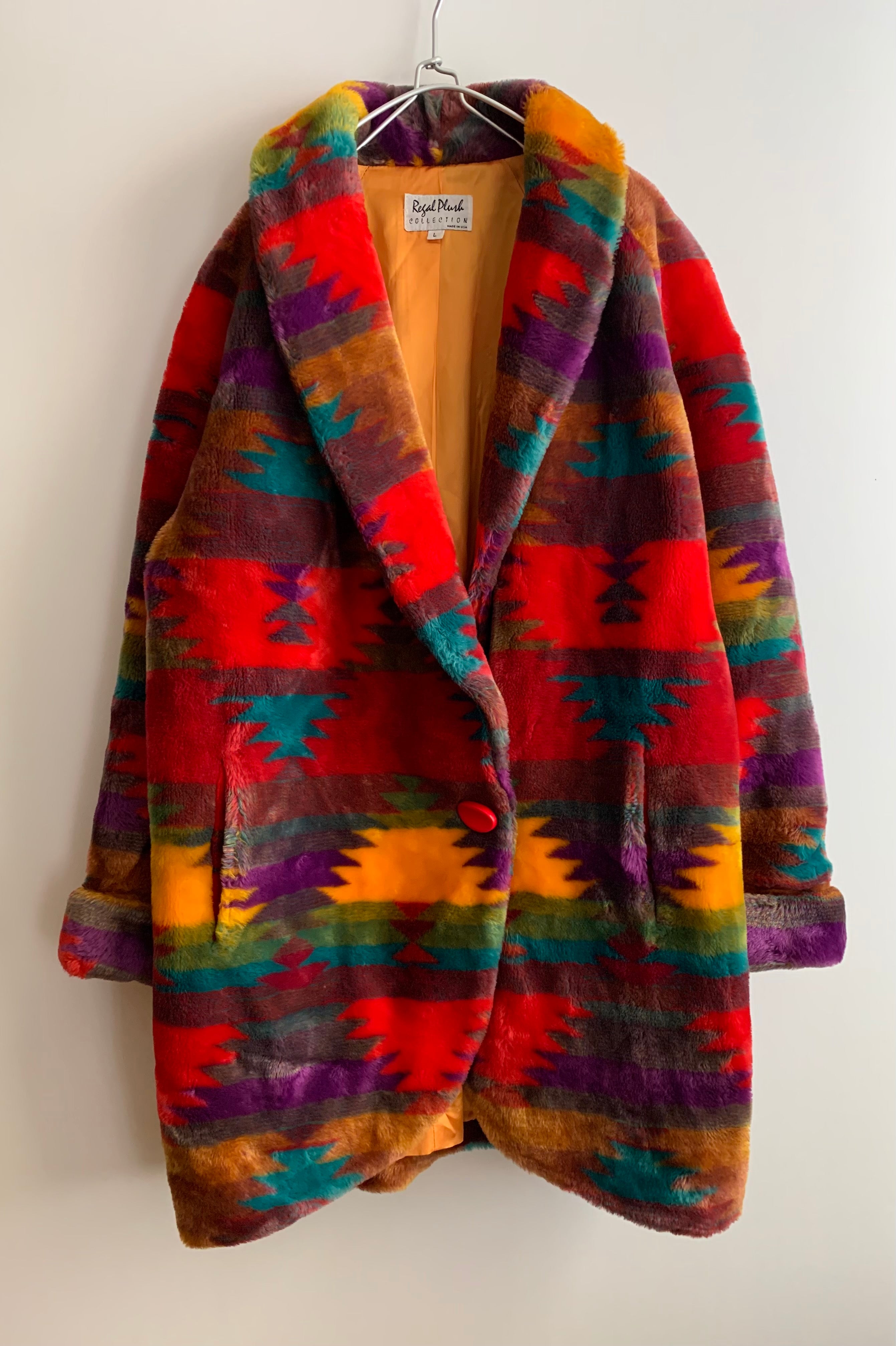 【 VINTAGE 】  MULCH  COLOUR FAKE FUR COAT